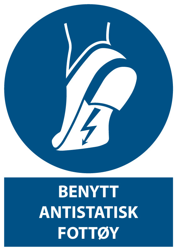 Benytt antistatisk fottøy