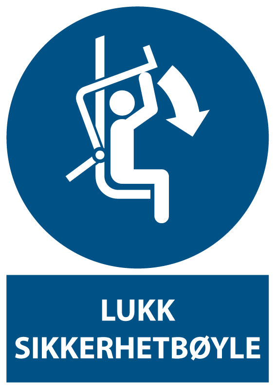 Lukk sikkerhetsbøyle – påbudsskilt ISO 7010 M033 (bilde 3)