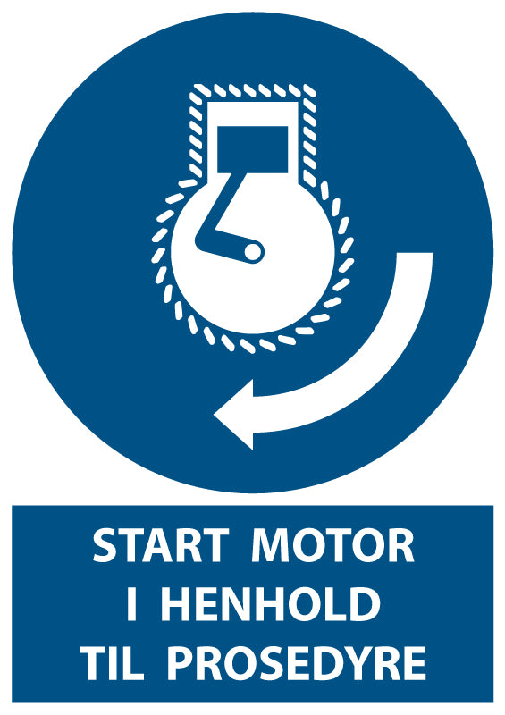 Start motor i henhold til prosedyre