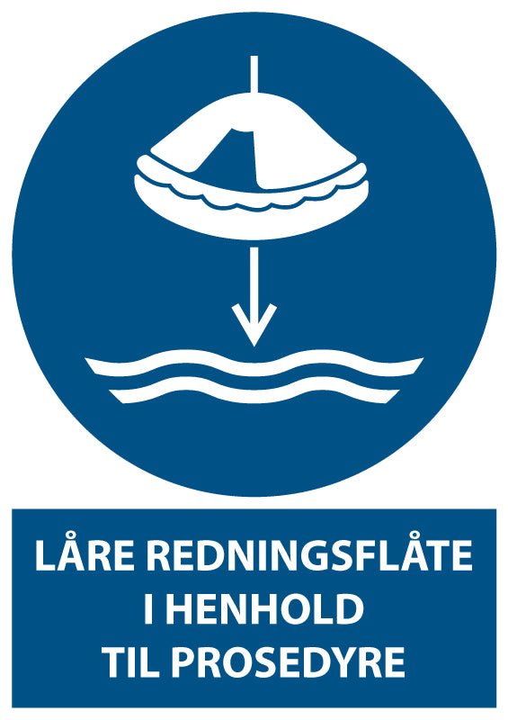 Låre redningsflåte i henhold til prosedyre