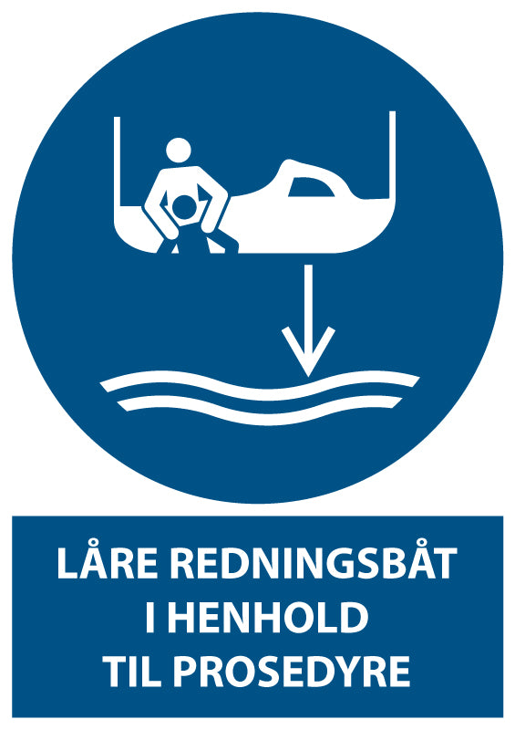 Låre redningsbåt i henhold til prosedyre