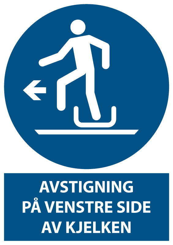 Avstigning på venstre side av kjelken