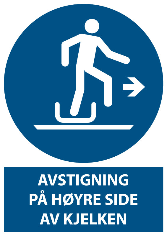 Avstigning på høyre side av kjelken