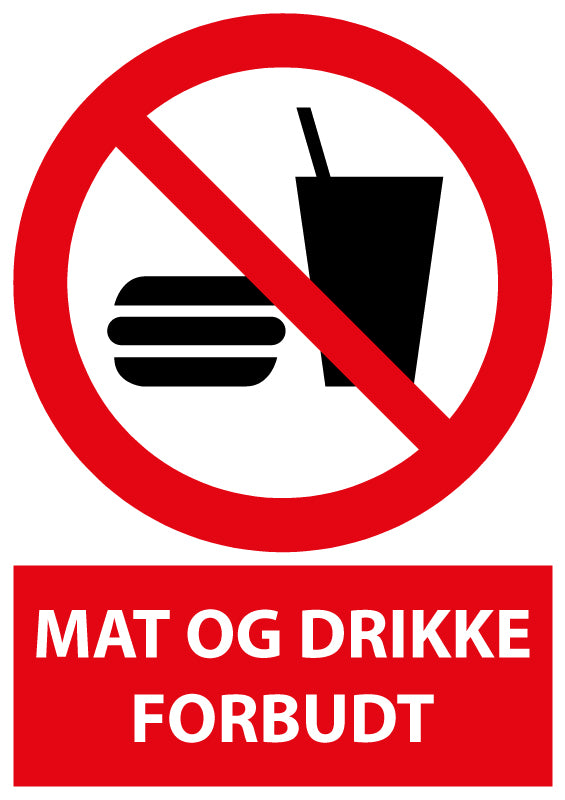 Mat og drikke forbudt
