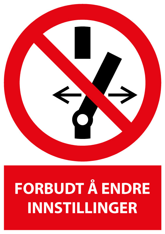 Forbudt å endre innstillinger
