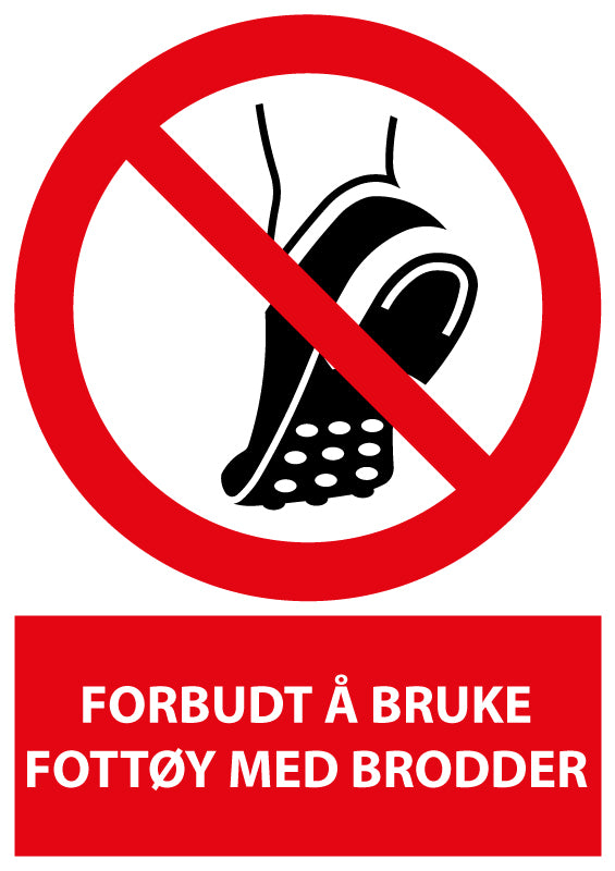Forbudt å bruke fottøy med brodder