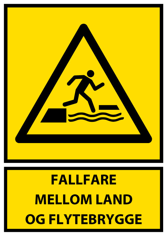 Fallfare mellom land og flytebrygge