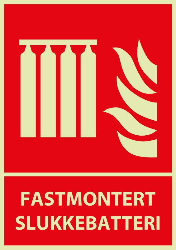 Fastmontert slukkebatteri