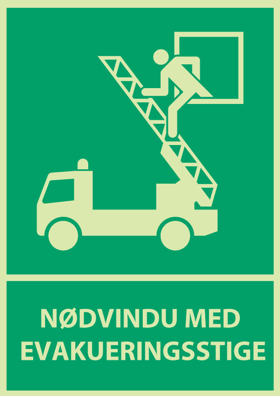 Nødvindu med evakueringsstige