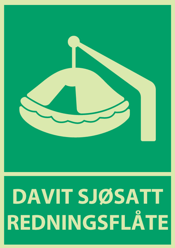 Davit sjøsatt redningsflåte